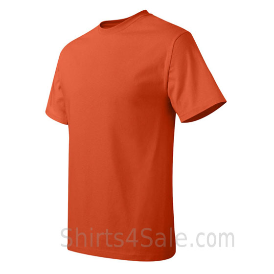 dark orange neck tag-free men's t shirt side view