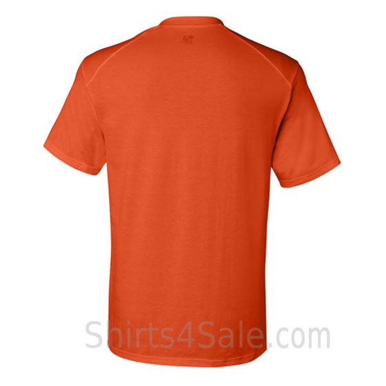dark orangelue short sleeve performance tee shirt for men back view