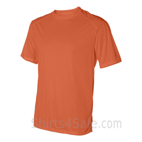 dark orange t-shirt with sport shoulders side view