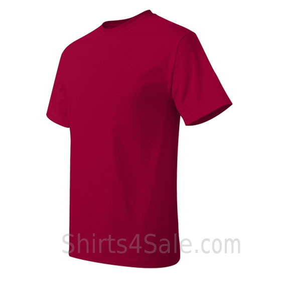 dark red neck tag-free men's t shirt side view