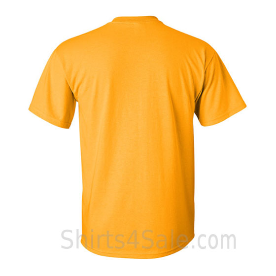 gold yellow cotton mens t shirt back view