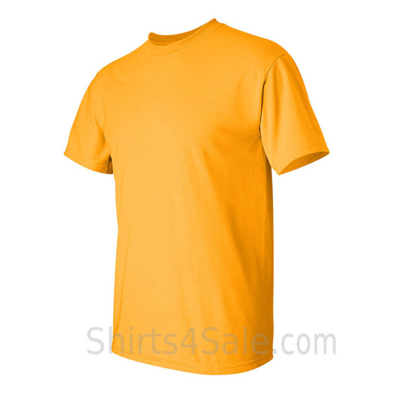 gold yellow cotton mens t shirt side view