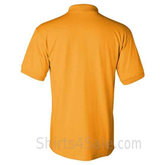 gold yellow dry blend jersey mens sport polo shirt back view