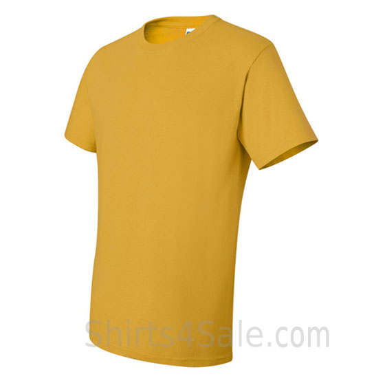gold yellow heavyweight durable fabric mens tshirt side view