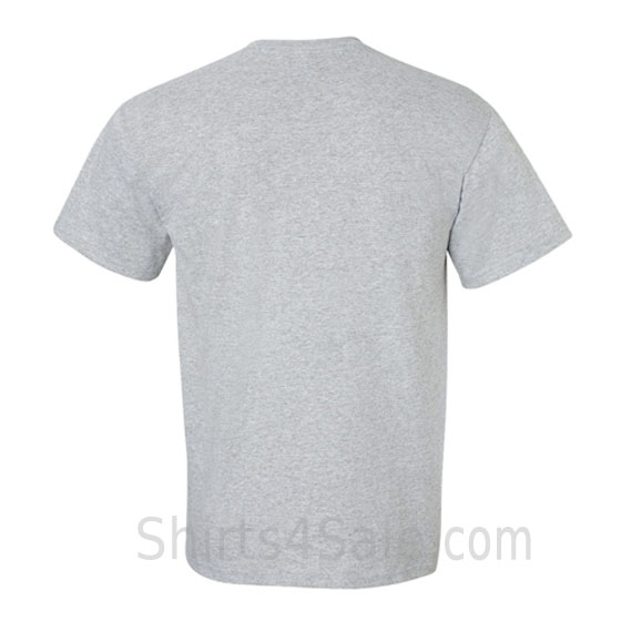 gray cotton mens t shirt back view