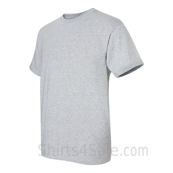 gray cotton mens t shirt side view