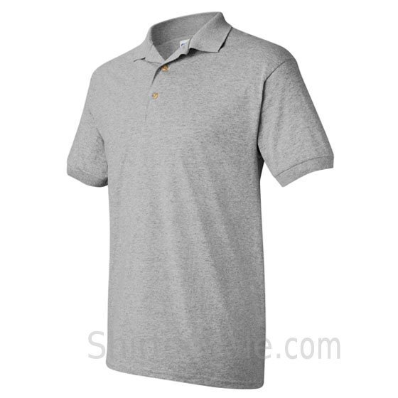 gray dry blend jersey mens sport polo shirt side view