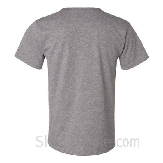 gray heavyweight durable fabric mens tshirt back view