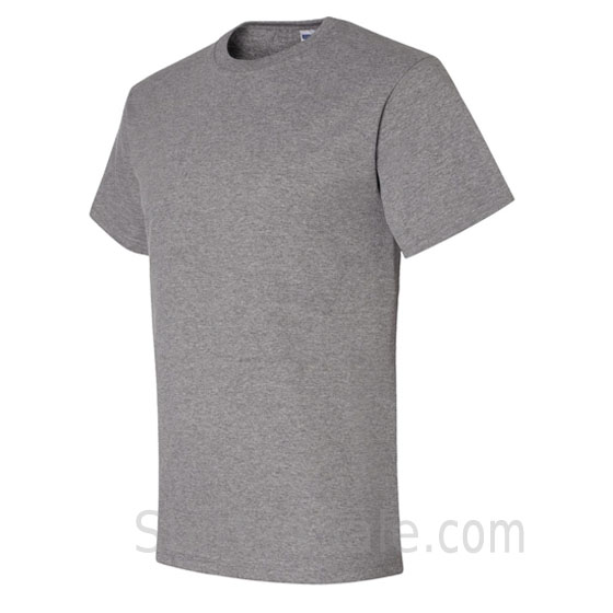 gray heavyweight durable fabric mens tshirt side view