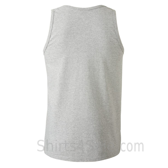 gray heavyweight tank top for men back view