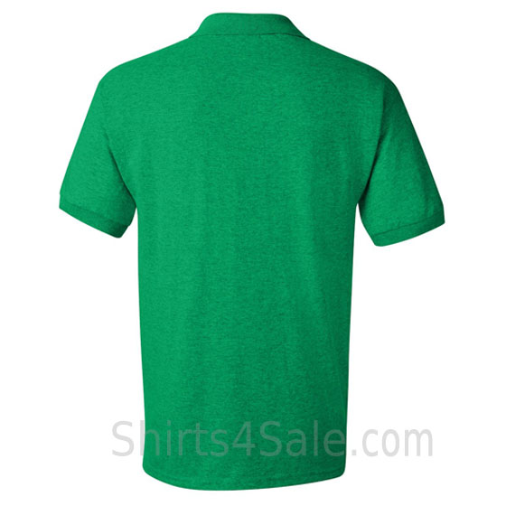 green dry blend jersey mens sport polo shirt back view