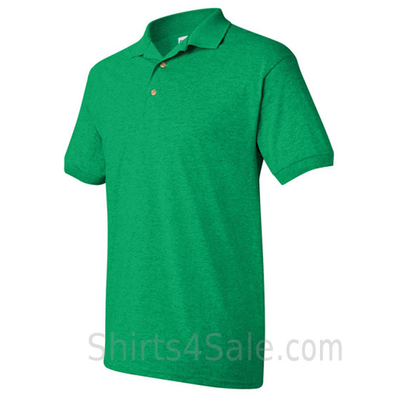 green dry blend jersey mens sport polo shirt side view