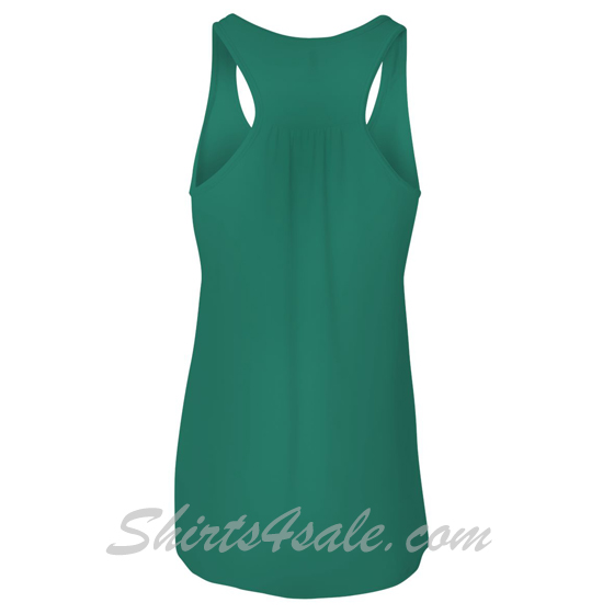 Green Ladies' Flowy Racerback Tank back view