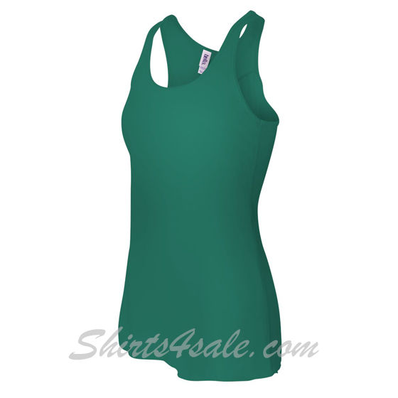 Green Ladies' Flowy Racerback Tank side view