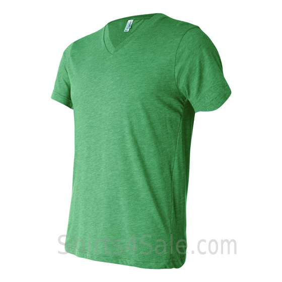 Green Men's V-Neck Triblend Tee Shirt side view