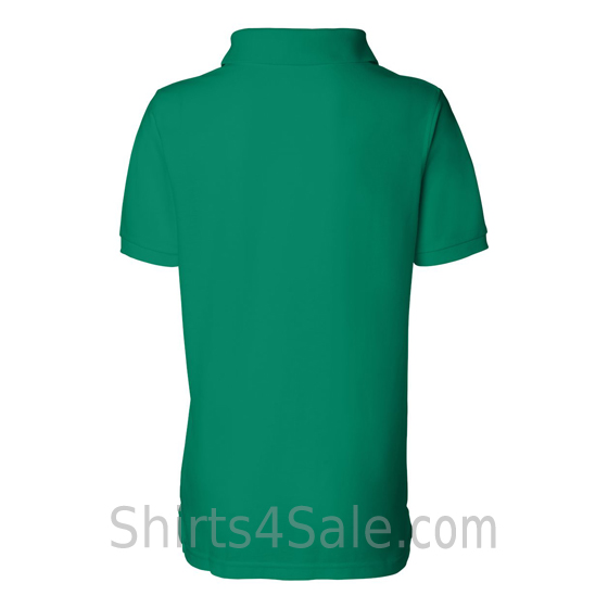 Green Womens Pique Knit Sport Shirt back view
