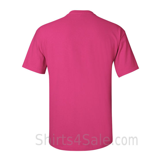 hot pink cotton mens t shirt back view