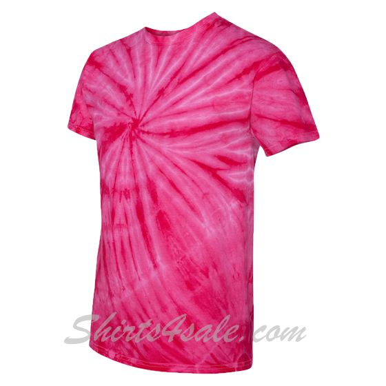 Hot Pink Cyclone Pinwheel Short Sleeve T-Shirt side view