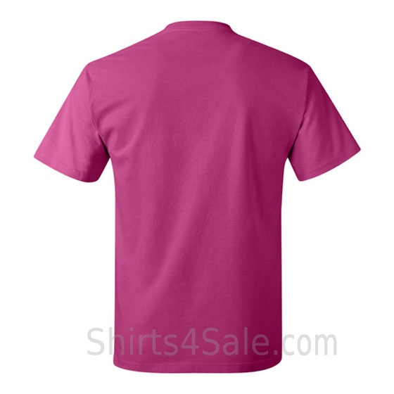 hot pink neck tag-free men's t shirt back view