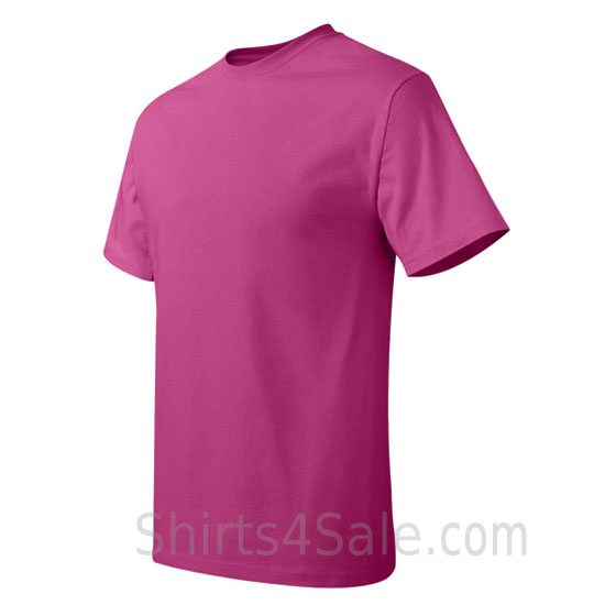 hot pink neck tag-free men's t shirt side view