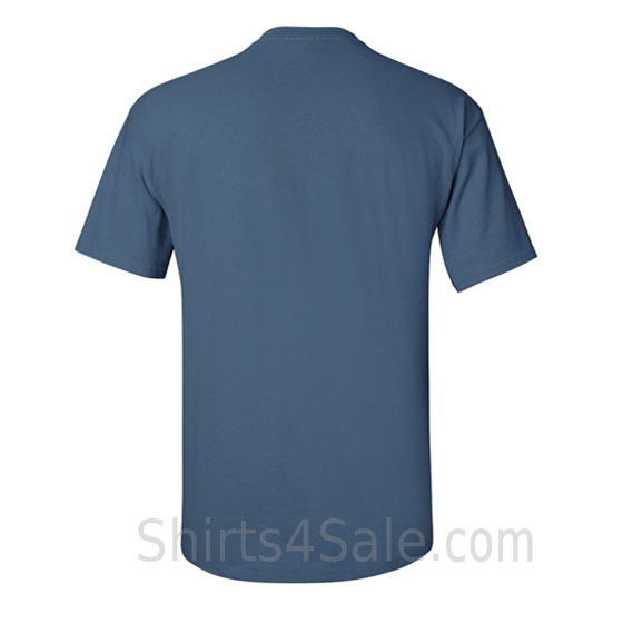 indigo blue cotton mens t shirt back view