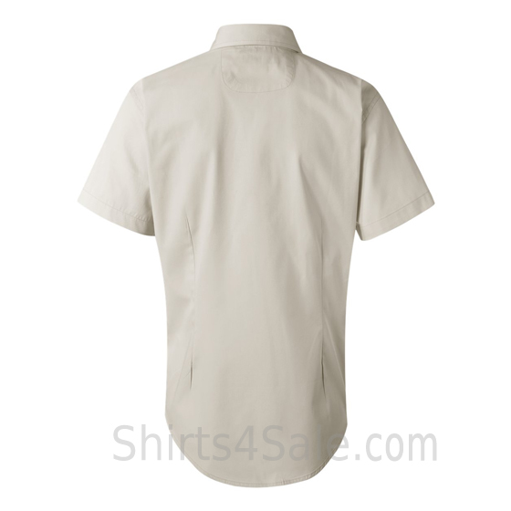 White Women's Stain Resistant Short Sleeve Shirt back view