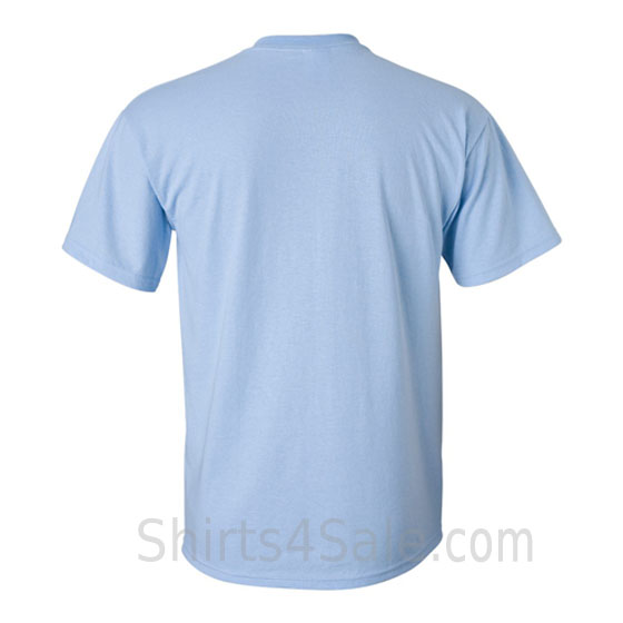 light blue cotton mens t shirt back view