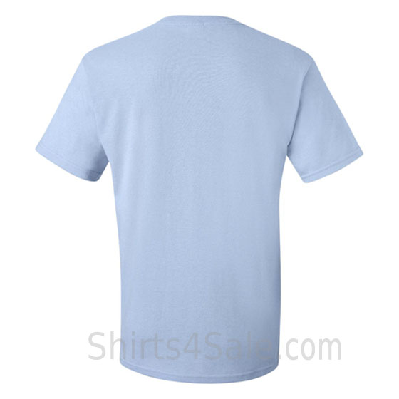 light blue heavyweight durable fabric mens tshirt back view