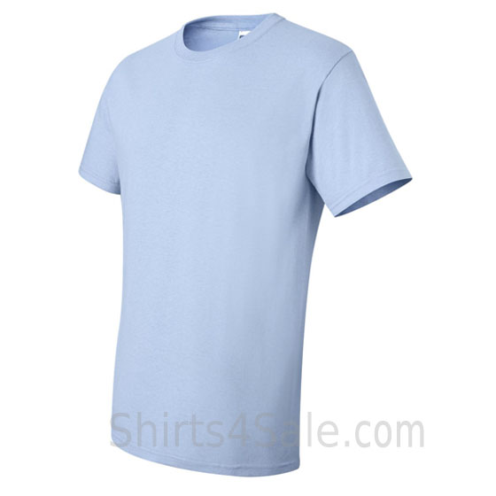 light blue heavyweight durable fabric mens tshirt side view