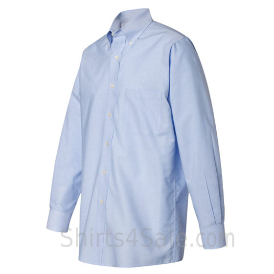 light blue pinpoint oxford dress shirt side view