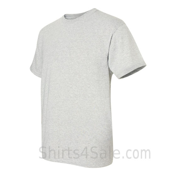 light gray cotton mens t shirt side view