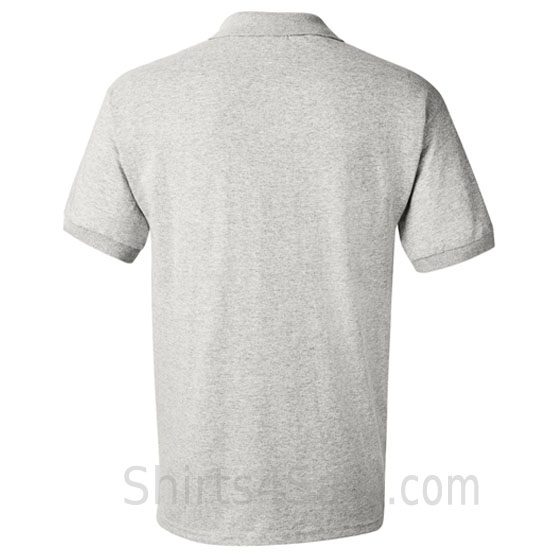 light gray dry blend jersey mens sport polo shirt back view