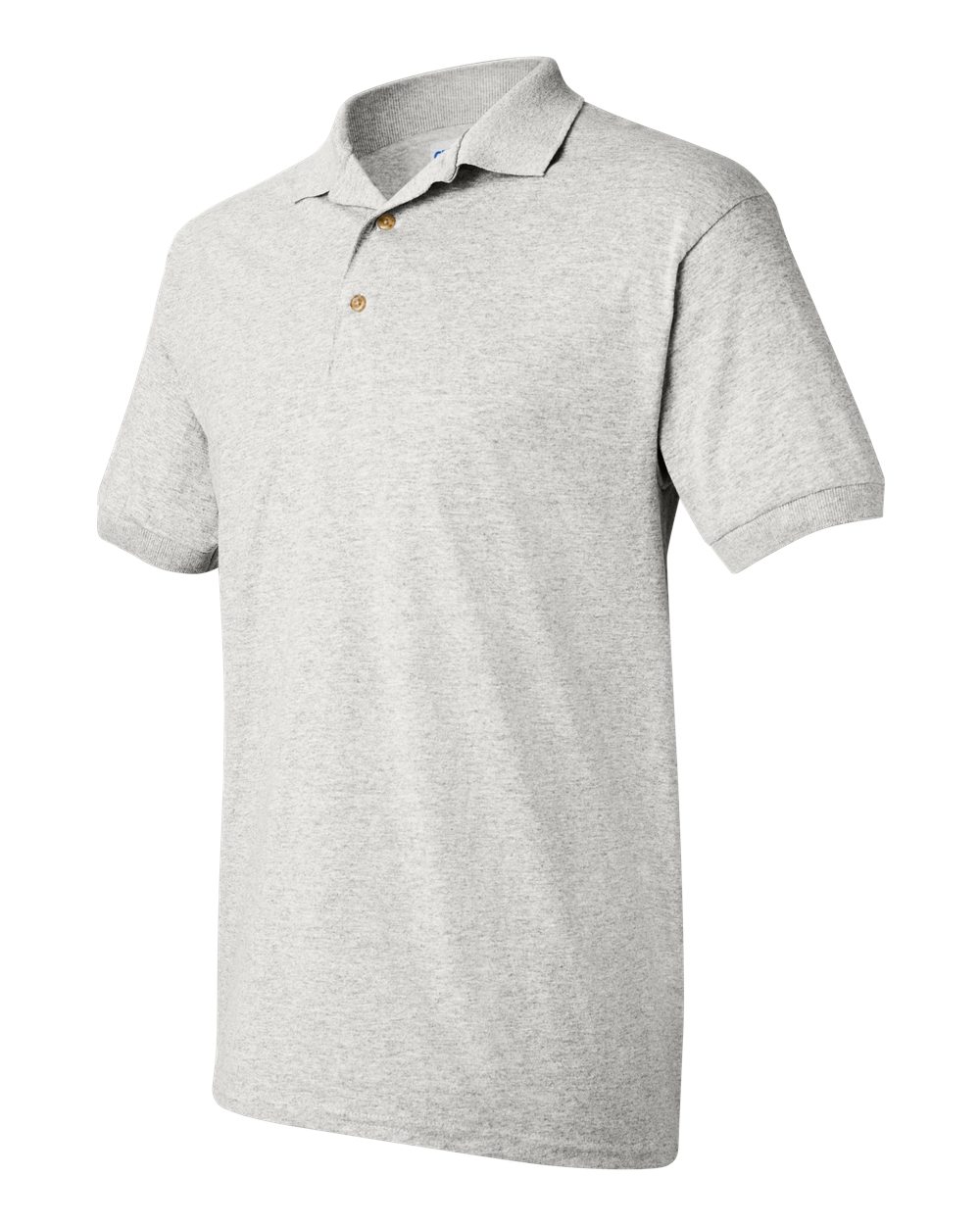 light gray dry blend jersey mens sport polo shirt side view