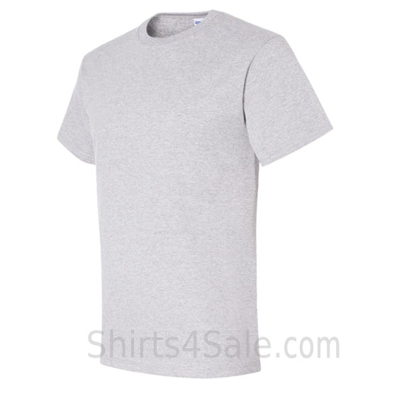 light gray heavyweight durable fabric mens tshirt side view