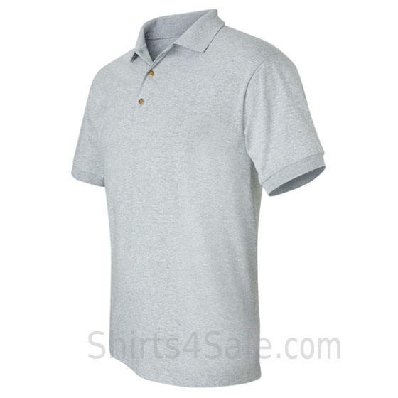 light gray ultra cotton jersey mens sport polo shirt side