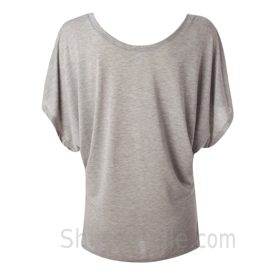 Light Gray Women's Dolman Draped Shirt back view