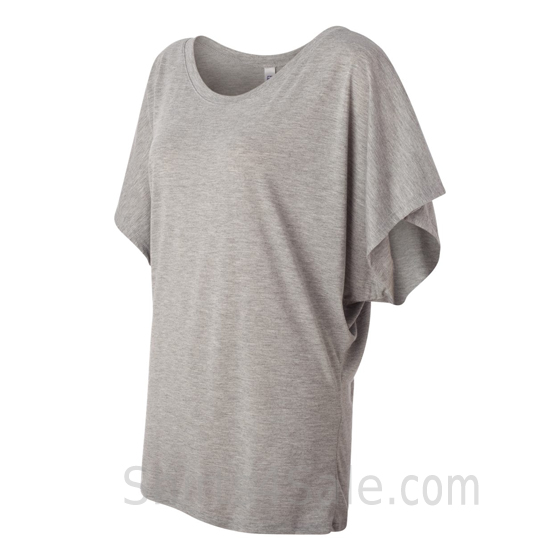 Light Gray Women's Dolman Draped Shirt side view