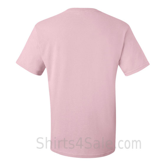 light pink heavyweight durable fabric mens tshirt back view