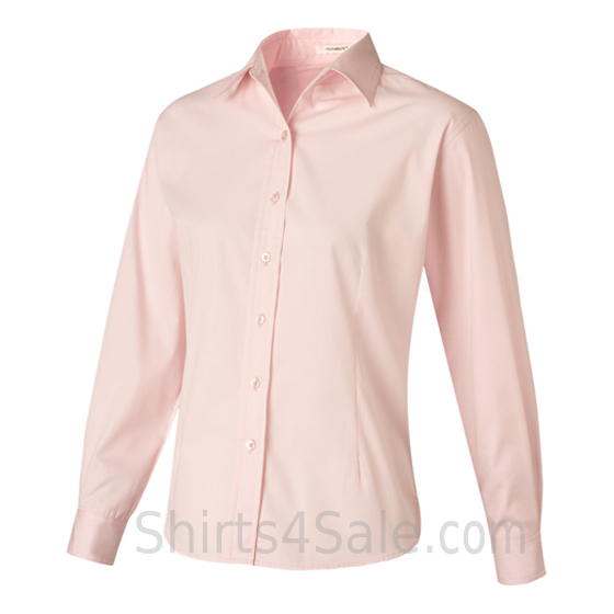 Light Pink Stain Resistant Women's Dress Shirt side view