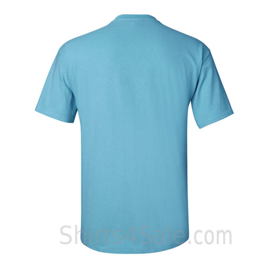 light sky blue cotton mens t shirt back view