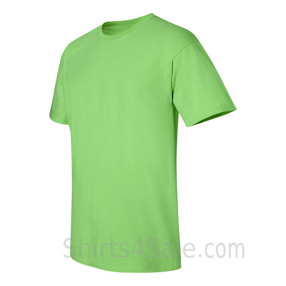 lime green cotton mens t shirt side view