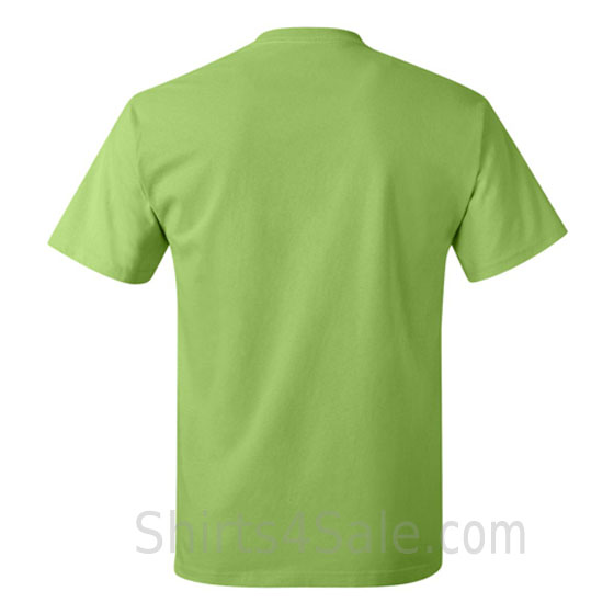 lime green neck tag-free men's t shirt back view