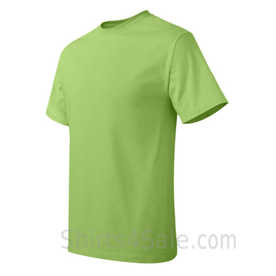 lime green neck tag-free men's t shirt side view