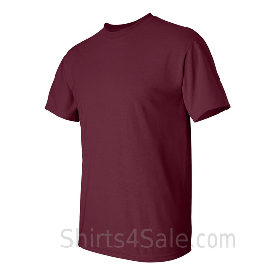 maroon cotton mens t shirt side view