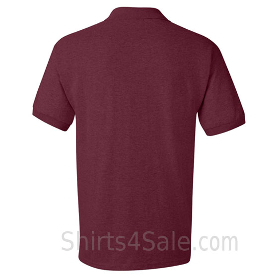 maroon dry blend jersey mens sport polo shirt back view