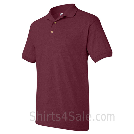 maroon dry blend jersey mens sport polo shirt side view