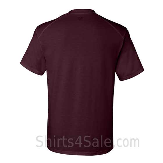 maroonlue short sleeve performance tee shirt for men back view