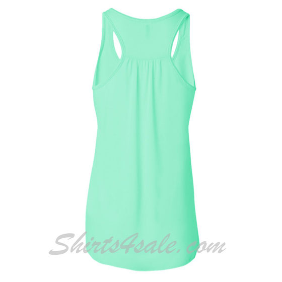 Mint Ladies' Flowy Racerback Tank back view