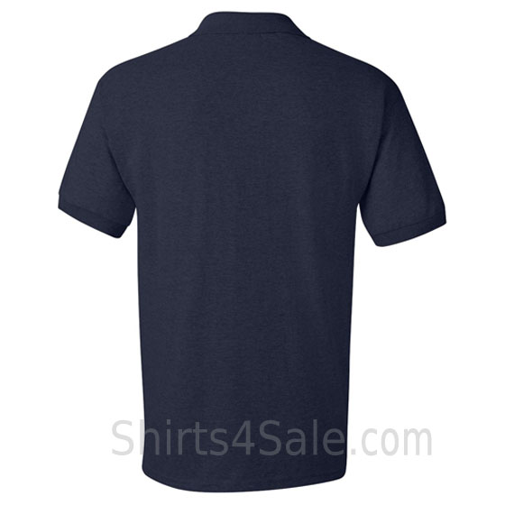 navy dry blend jersey mens sport polo shirt back view