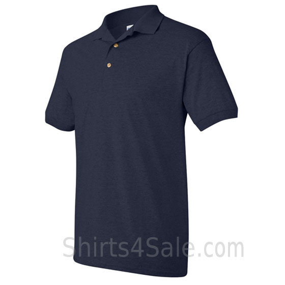 navy dry blend jersey mens sport polo shirt side view